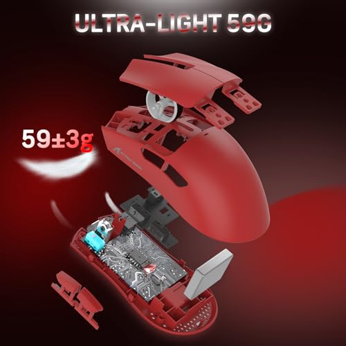 59g Superlight Wireless Gaming Mouse with Grip Tape, RGB Charging Dock, 22000 DPI, 5 Programmable Buttons (Black) R91178