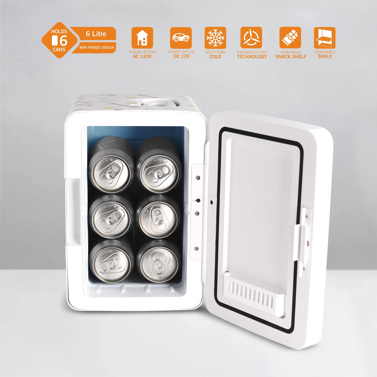 White 6L Single Door Mini Fridge B36534