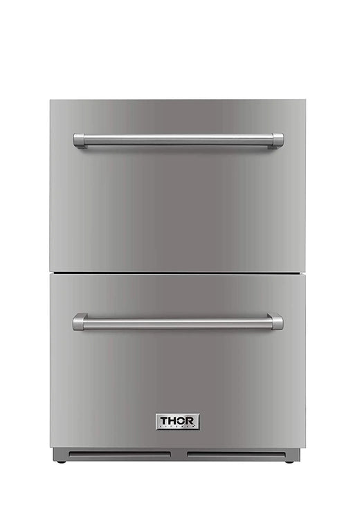 24 Double Drawer Under-Counter Refrigerator Stainless Steel 5.3 cu.ft K489