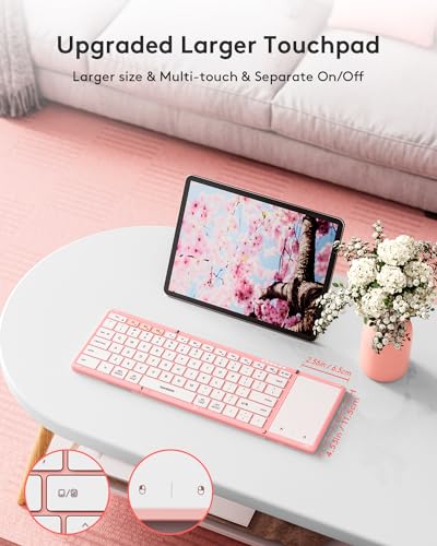 Foldable Bluetooth Keyboard with Touchpad, Black M777974