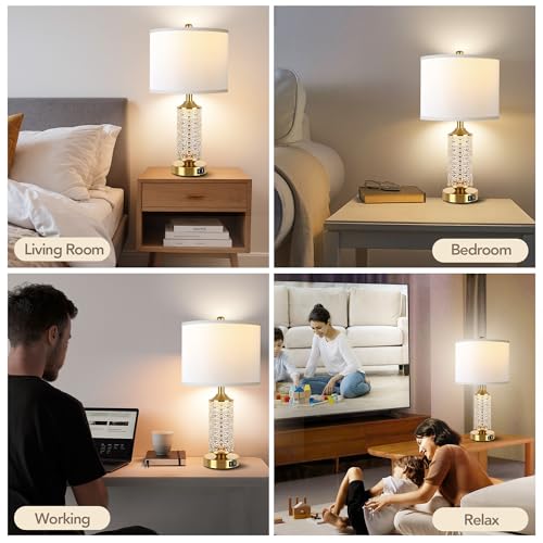 Set of 2 Table Lamps with USB Ports M91001
