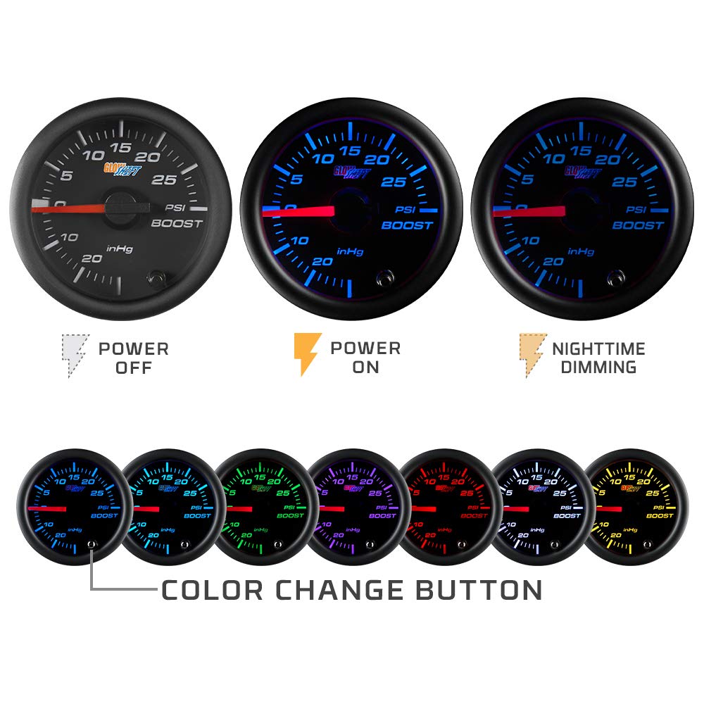 Black 100 PSI Fuel Pressure Gauge Kit with Electronic Sensor G538