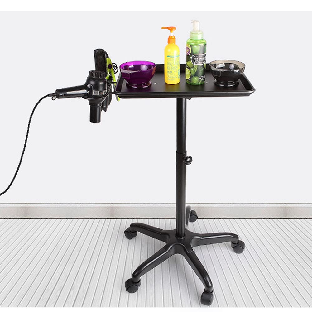 Black Aluminum Salon Tray Cart with Wheels K401508