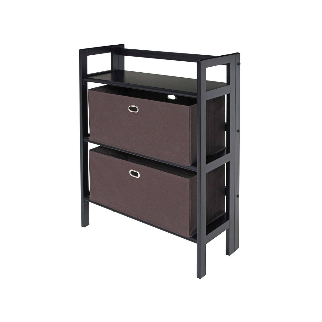 3-Pc Folding Bookcase with Fabric Basket M359