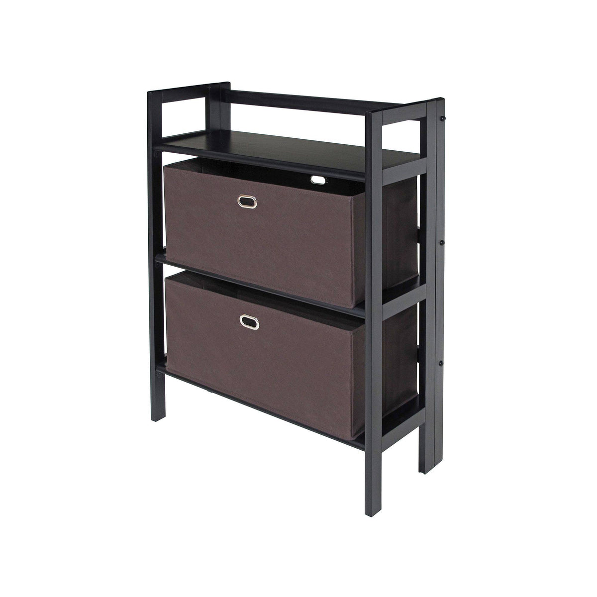 3-Pc Folding Bookcase with Fabric Basket M359