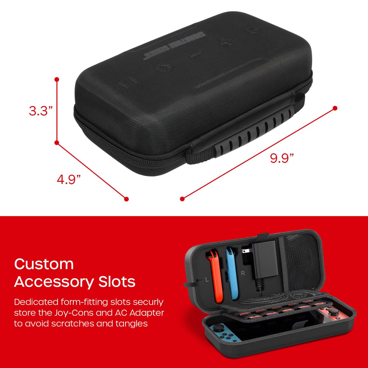 Nintendo Switch OLED Model (Neon Red/Blue) with Extra Joy-Con (Red/Blue), Dock, Joy-Con Grips and Straps, Portable Case and Earphones Z255515