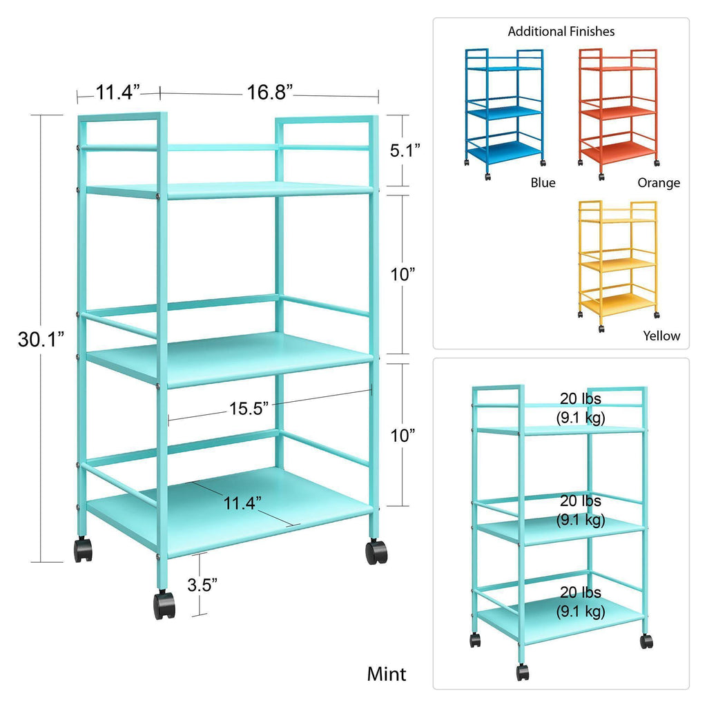 Blue Metal Rolling Cart O389
