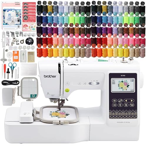 SE700 Embroidery & Sewing Machine with 100 Sewing Spools, 100 Color Matching Bobbins H159