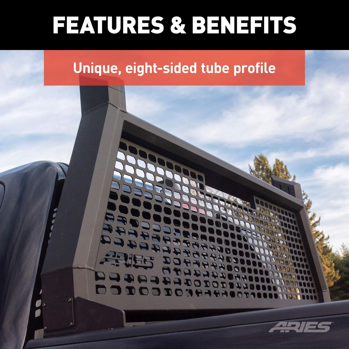 Black Aluminum Truck Headache Rack Cab Protector Y513