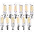 12Pack T6 LED Tubular Bulb 4.5W E12 Base Dimmable 2700K Soft White A775