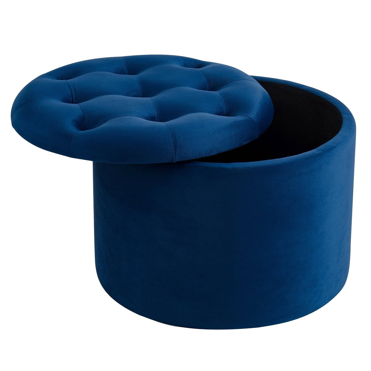 Blue Round Storage Ottoman O608