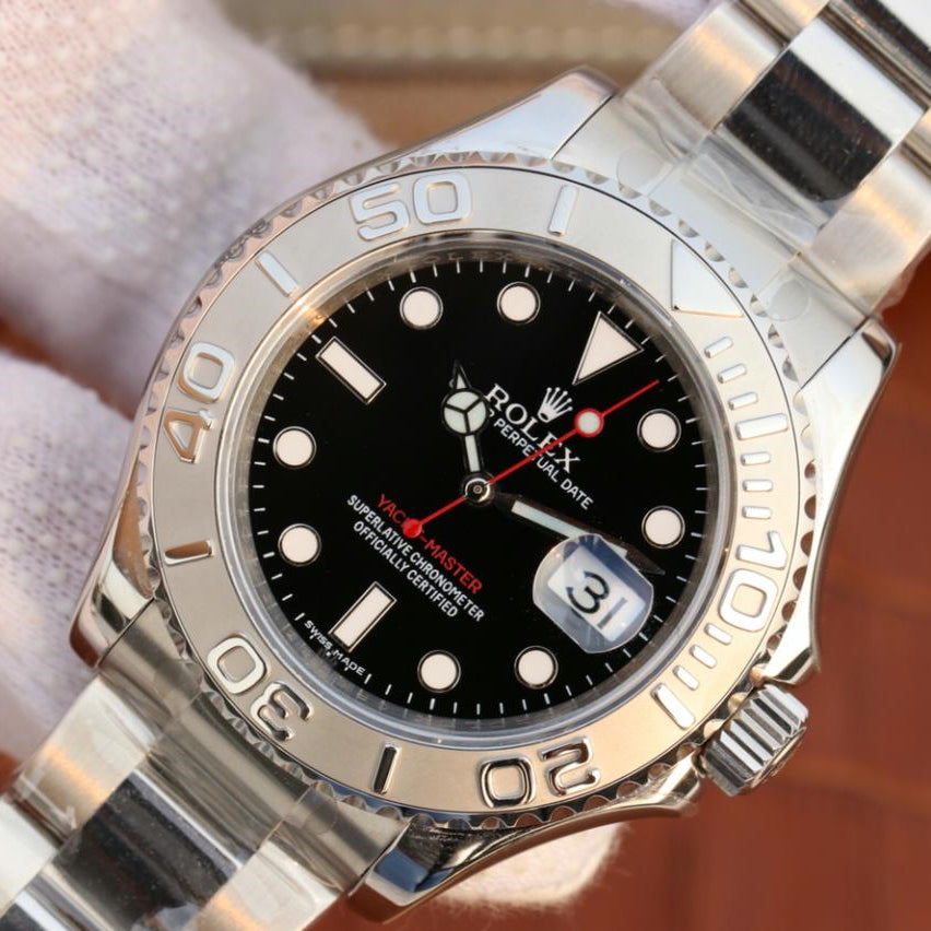 Pure Silver Black & White Dial Stainless Steel 40mm Y9754