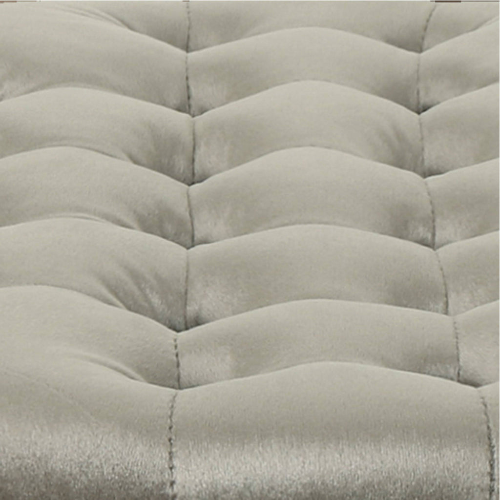 Black Velvet Tufted Ottoman M46730