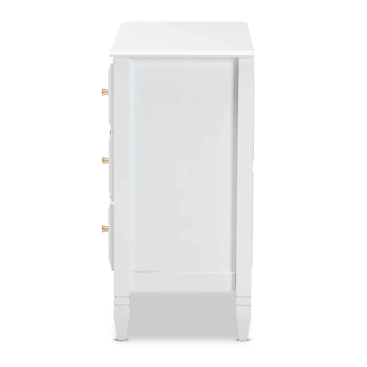 White 3-Drawer Wood Bedroom Chest V940