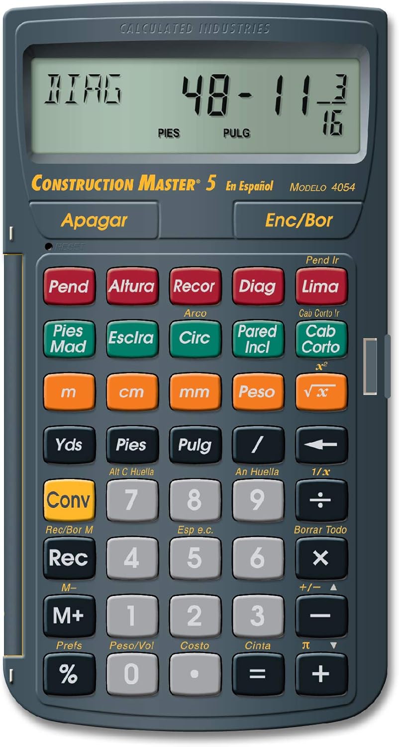 Construction Master Pro Advanced Construction Math Feet-Inch-Fraction Calculator Y2837