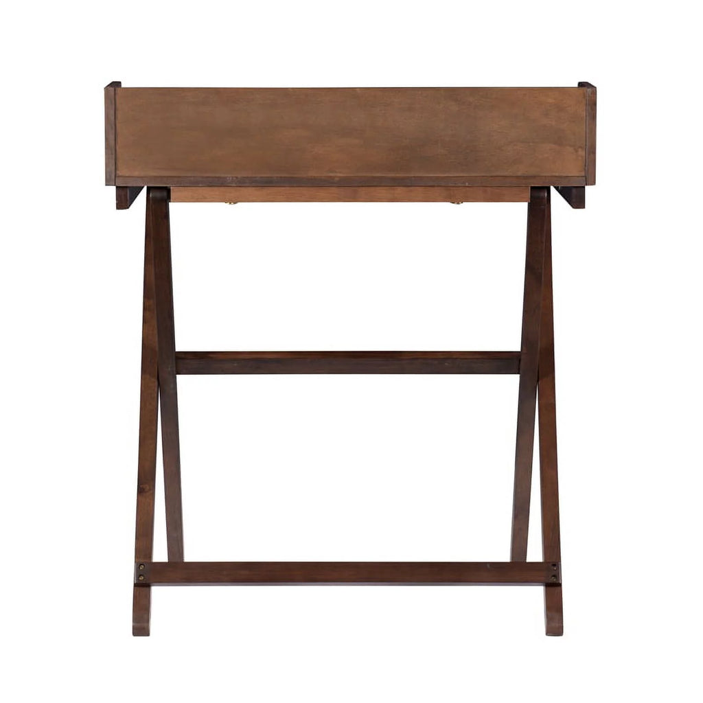 Wood Folding Desk in Antique Walnut Brown A19649