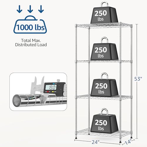 5-Shelf Heavy Duty Adjustable Wire Shelving Unit P18309