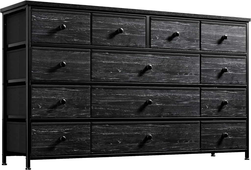 Black 13 Drawer Fabric Dresser TV Stand K2764