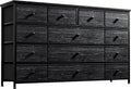 Black 13 Drawer Fabric Dresser TV Stand K2764