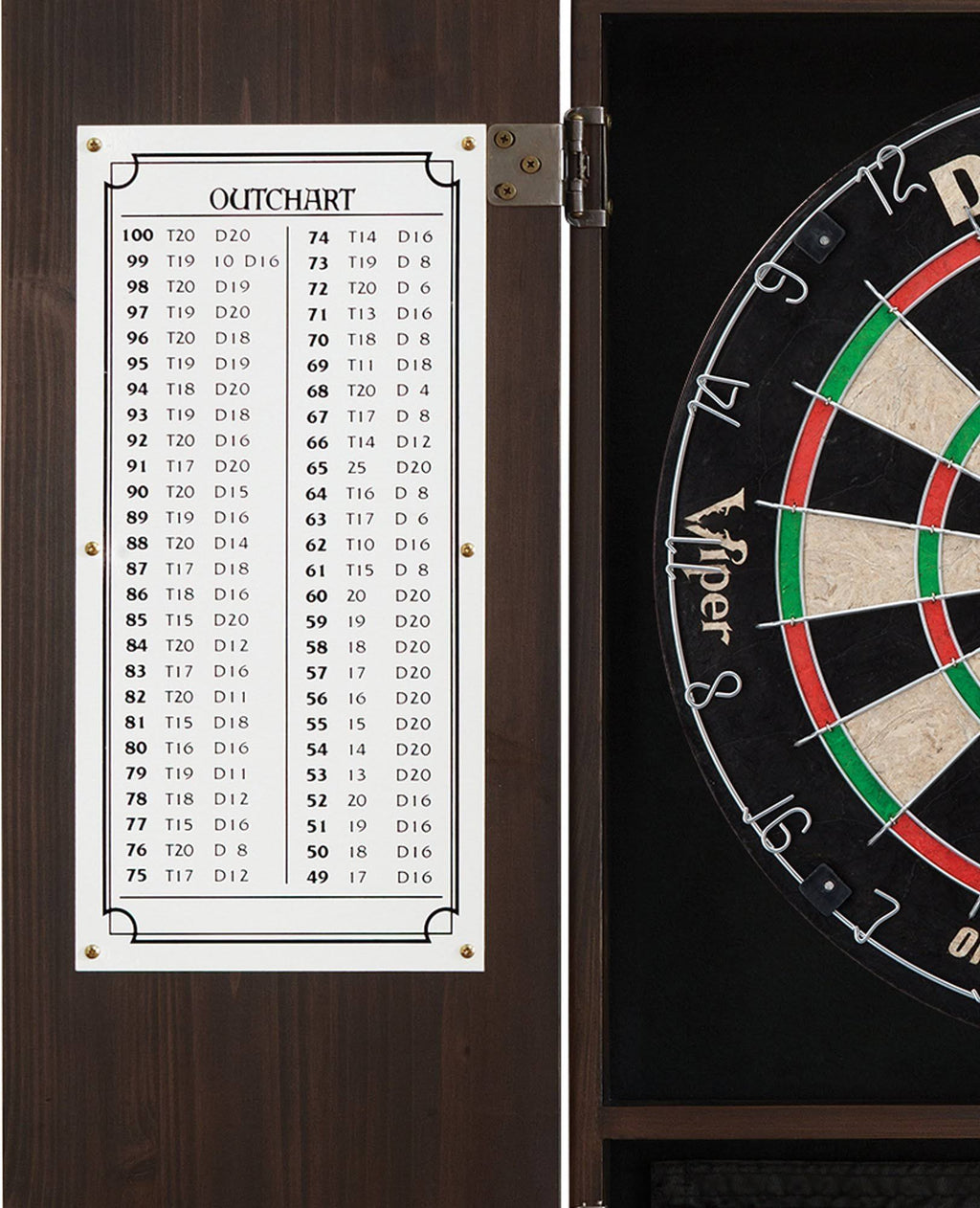 Solid Wood Cabinet & Sisal/Bristle Dartboard Bundle G915