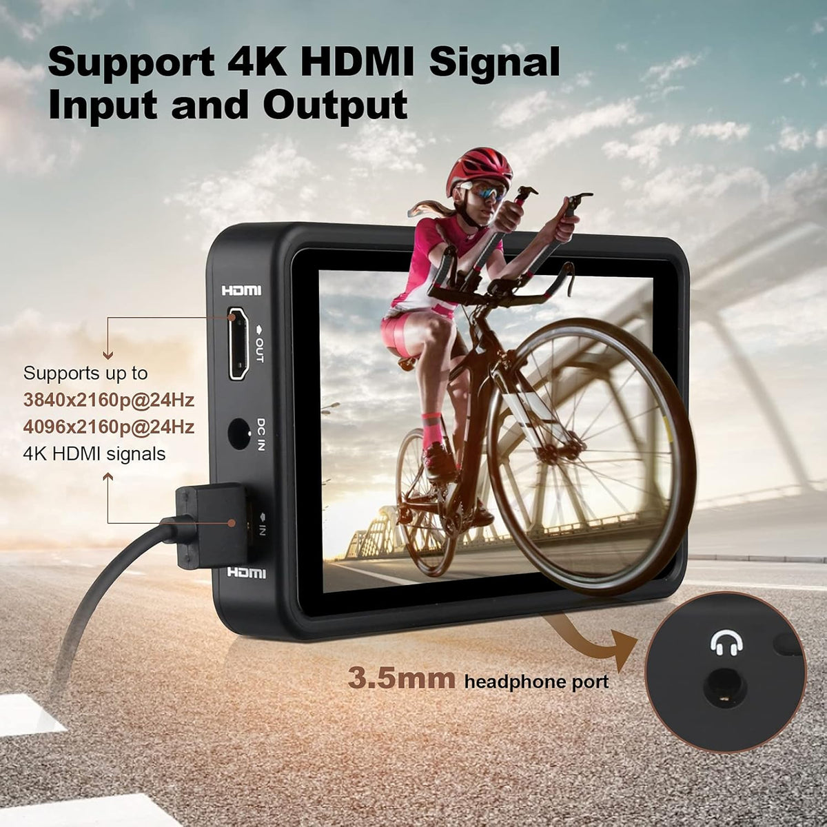 5.5 inch Touch Screen Camera Field Monitor with 4K Input/Output D141
