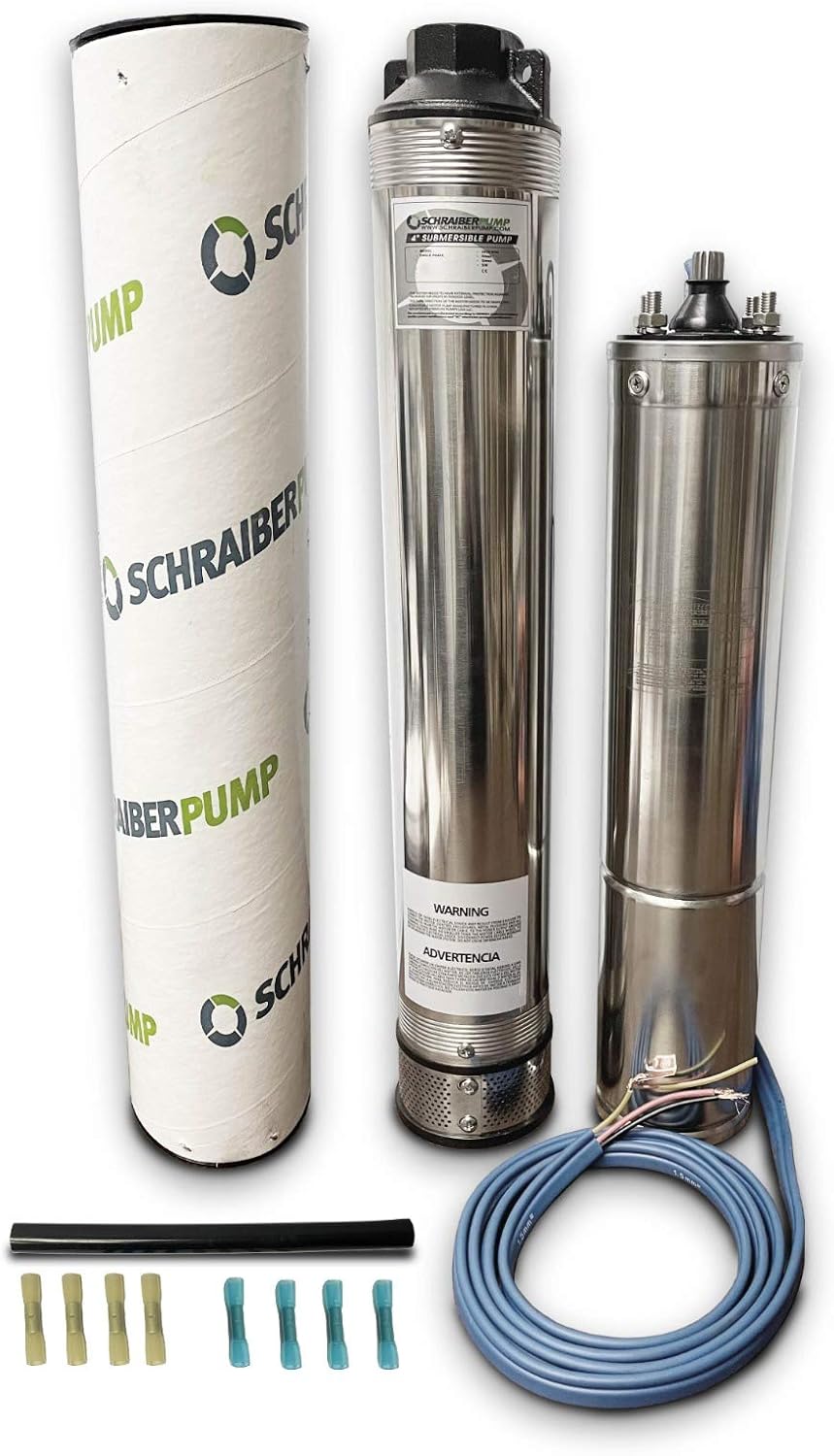 4" Deep Well Submersible Pump 3HP, 230v, 587' head, 22GPM, 2 wire, stainless steel V122