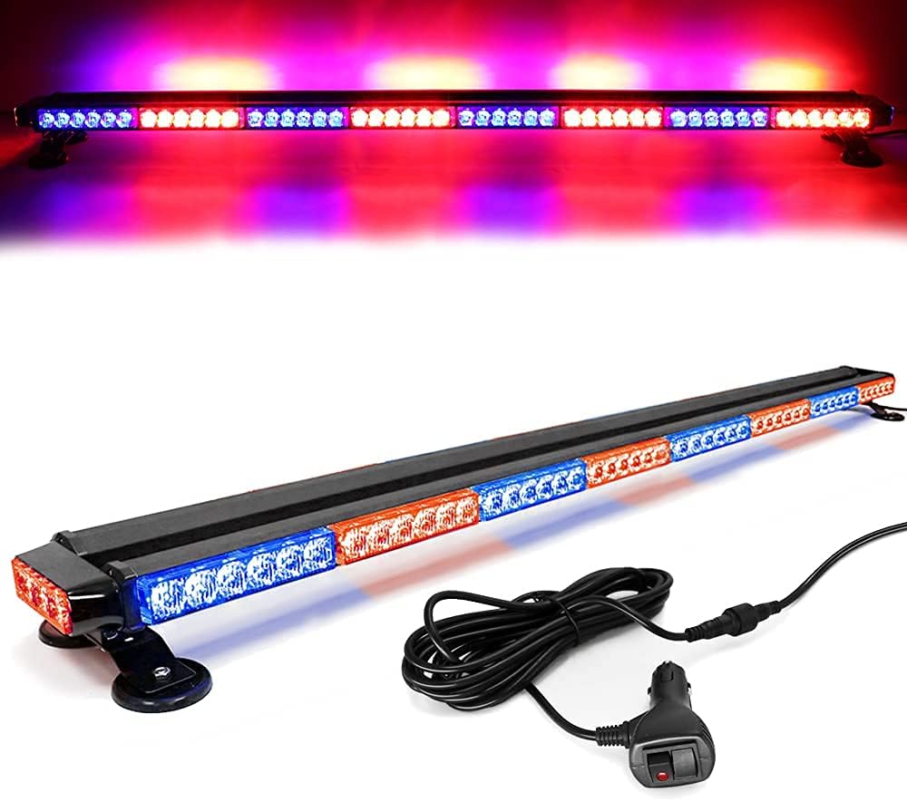 Blue 38" 78 LED Strobe Light Bar with Magnetic Base Z130