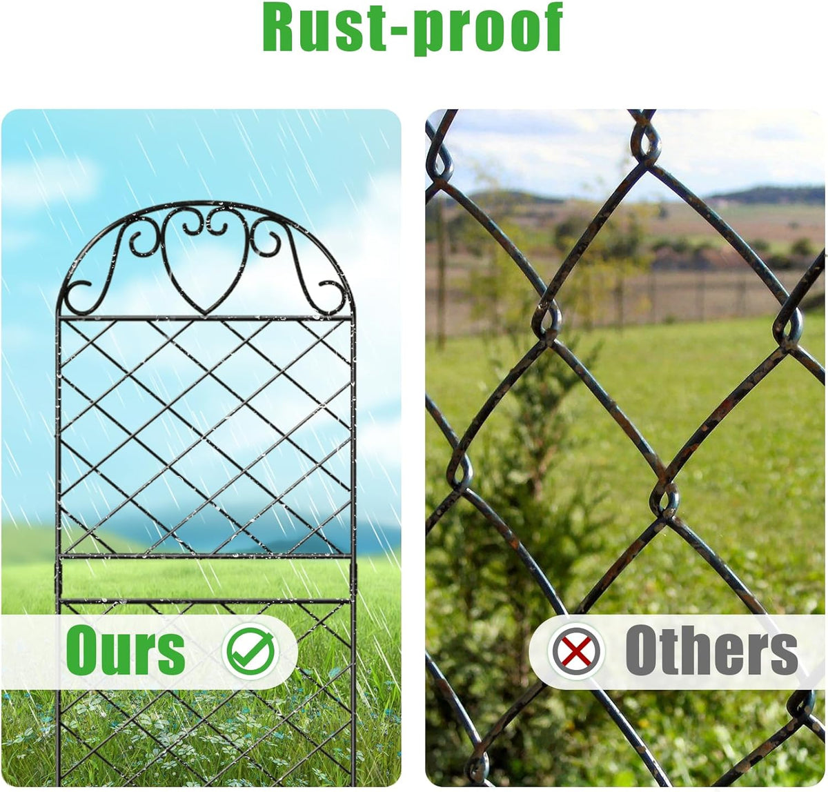 10 Panels Rustproof Metal Wire Garden Fence P3344