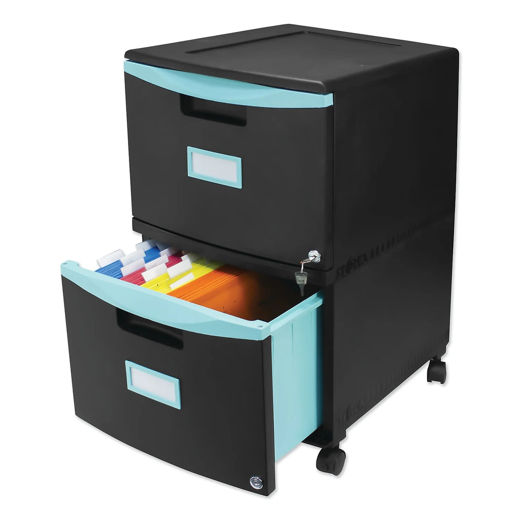 2-Drawer Mobile File Cabinet, Black H645460