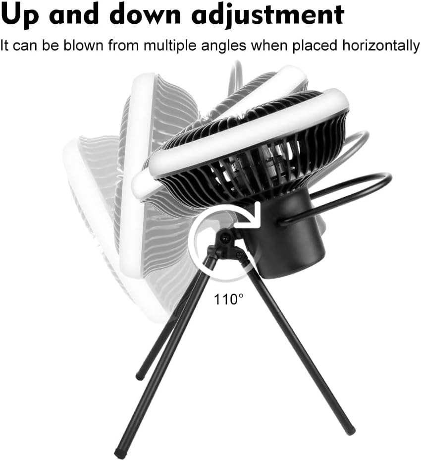 Camping Fan with LED Lantern, USB Desk Fan, Pack of 2 U774