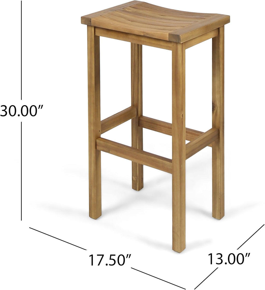 2-Pcs Set Acacia Wood Barstools B874