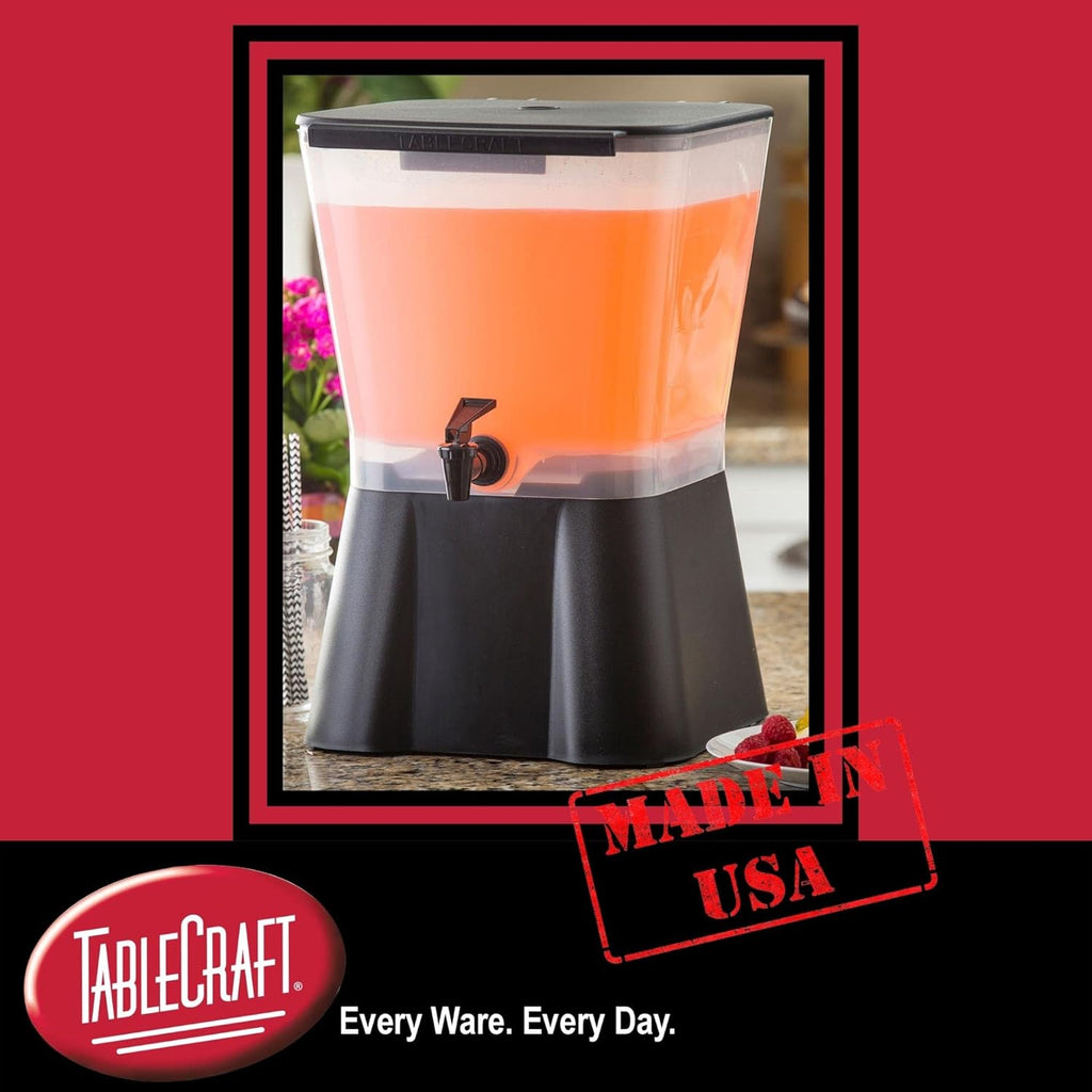 Black 5-Gallon Polypropylene Plastic Beverage Dispenser Y69410