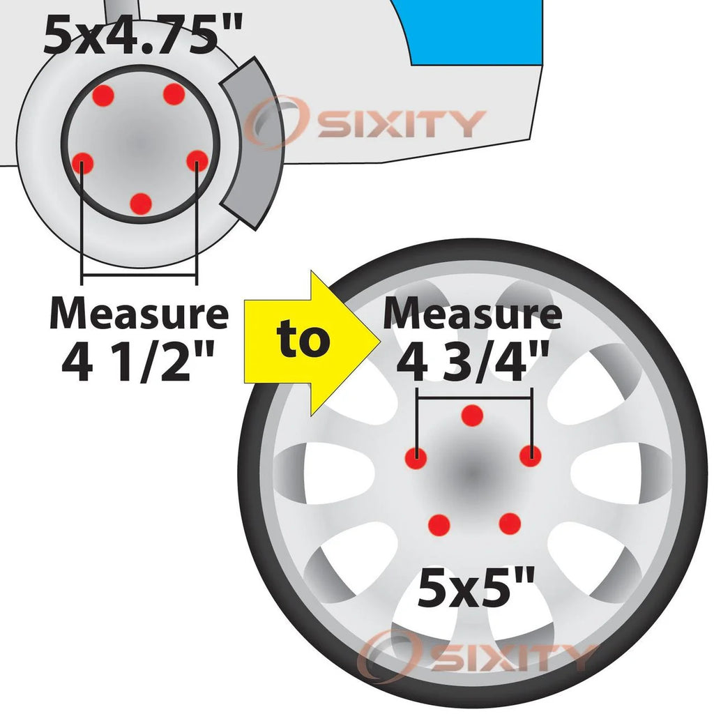 4 pc 5x4.75" to 5x5" Wheel Spacers Adapters 1.25" V140