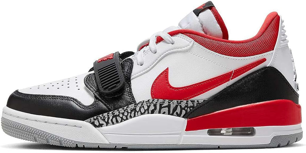 White Fire Red Black Low Top Sneakers P91519