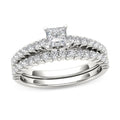 14K White Gold Princess-Cut Diamond Engagement Ring Set G697