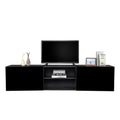 Wall Mounted Floating TV Stand with Shelf and Clamshell Doors B2797