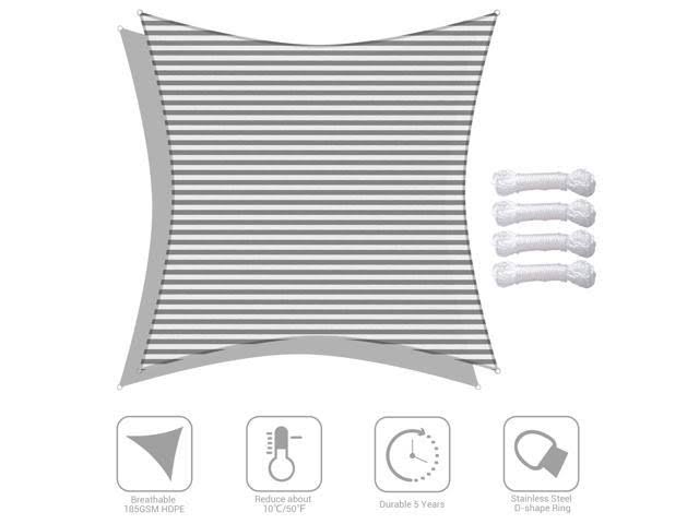 18x18 ft 97% UV Block Square Sun Shade Sail Canopy V210