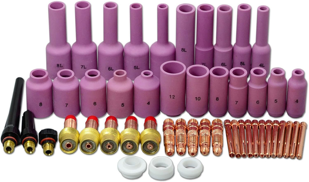 TIG Welding Torch Alumina Nozzle Kit 50pcs F202