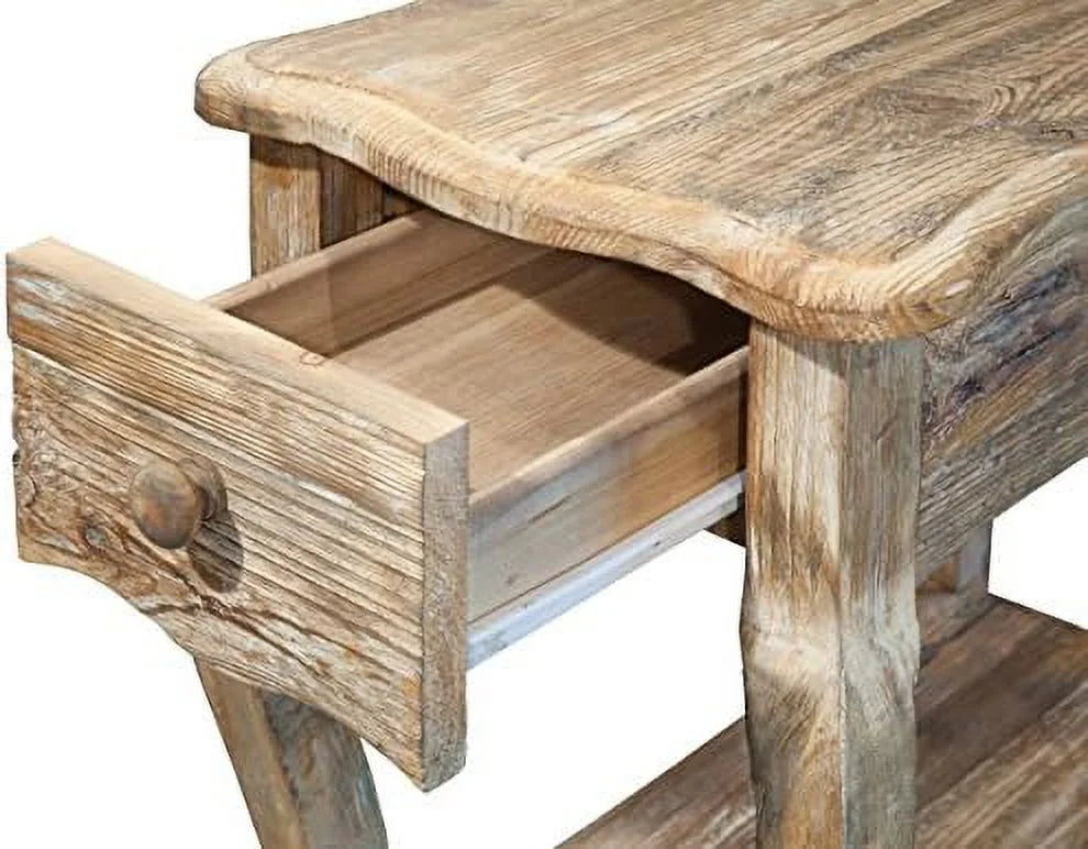Reclaimed Wood End Table with 1 Drawer G892
