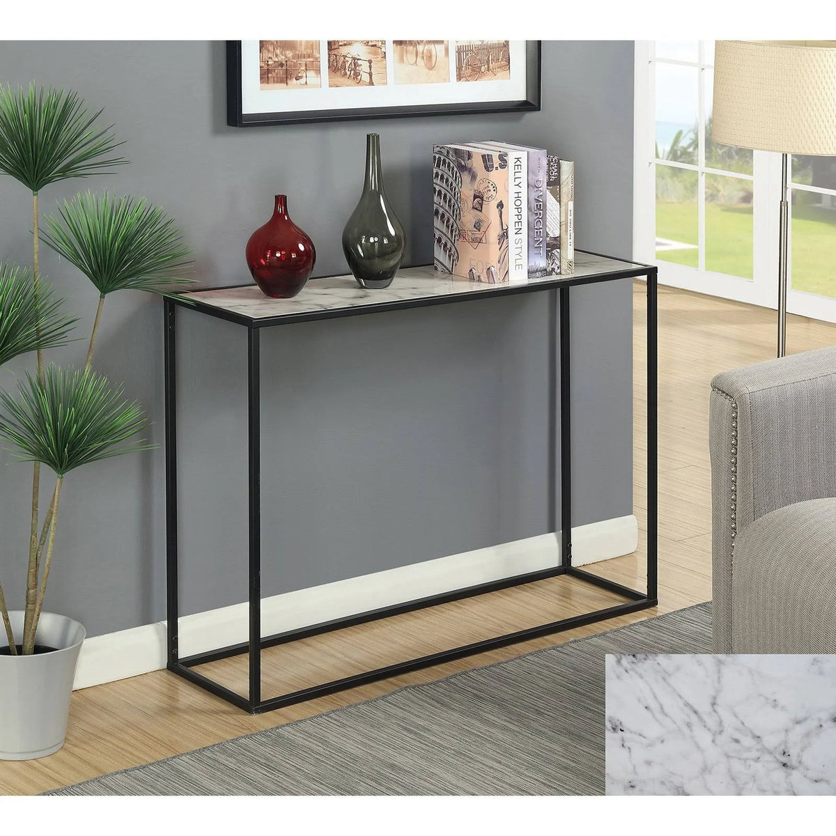 Faux Marble Console Table N99365