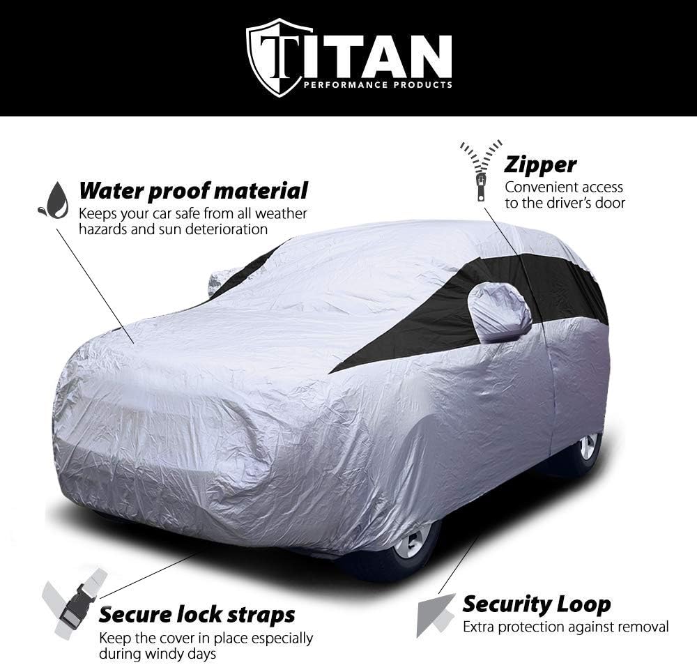 Lightweight Poly 210T Car Cover for Mid-Size SUV 188-206", Waterproof, UV Protection, Pack of 2 R3977