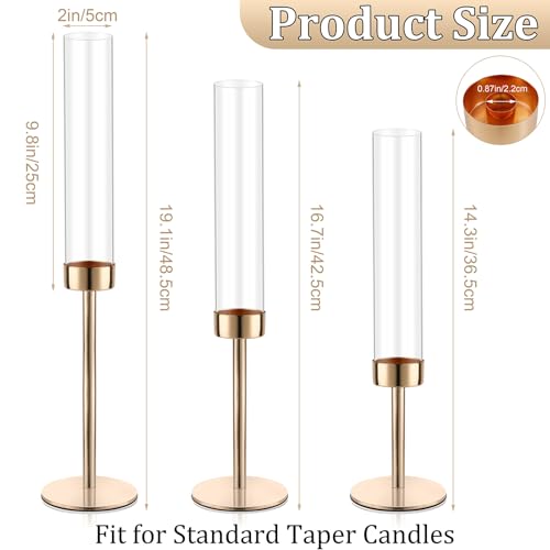 Black Set of 6 Glass Taper Candle Holders T645