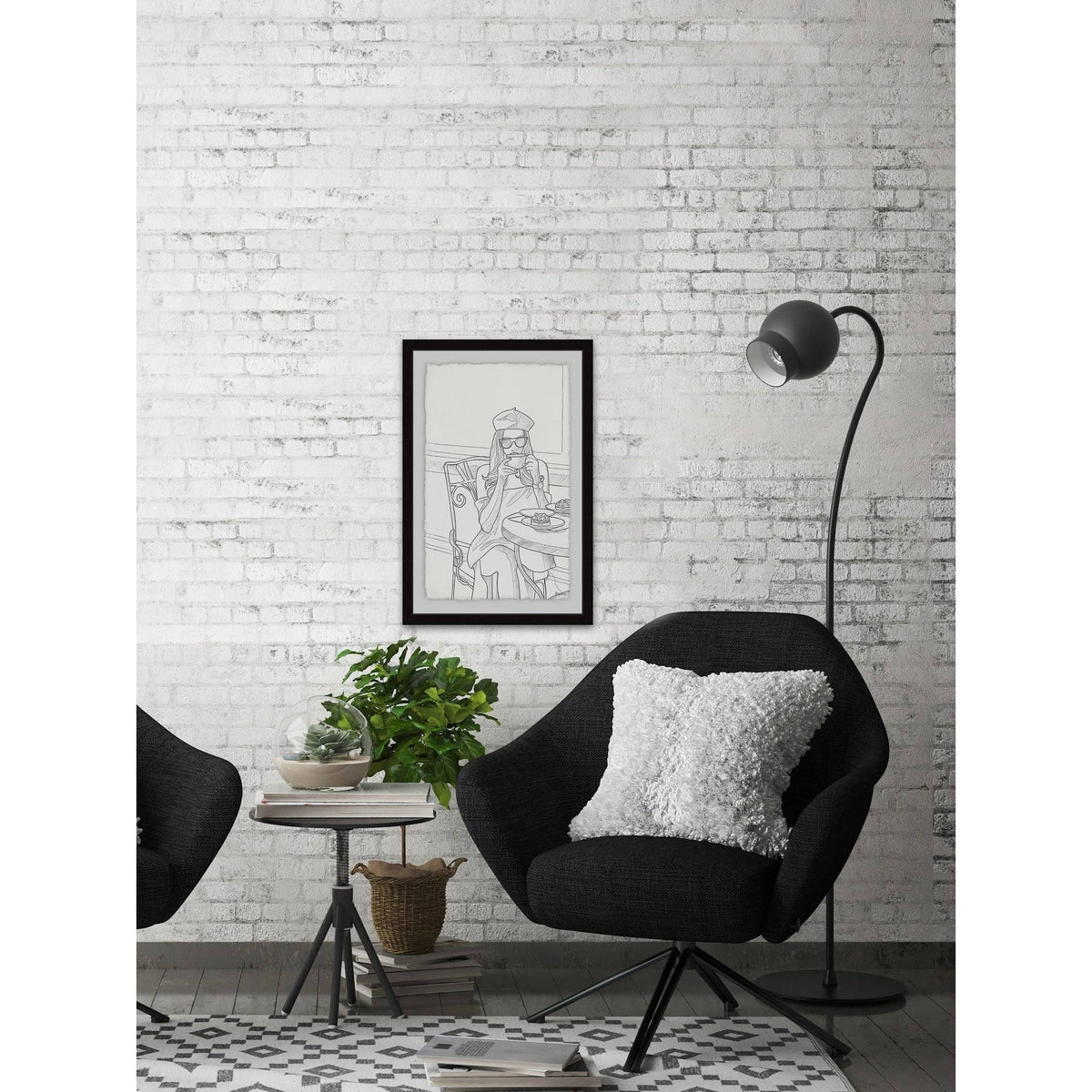 45x22 x 30x22 in Framed Giclee Black Z601221