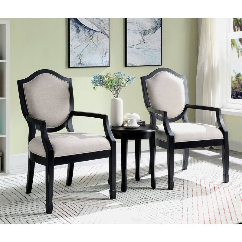 Black 3-Piece Table and Chair Set K48020