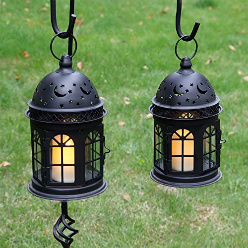 Set of 2 Black Metal Decorative Lanterns Z248479