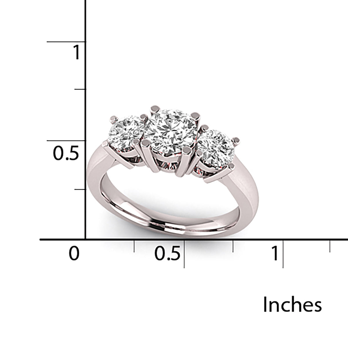 14K White Gold Three Stone Ring M363818