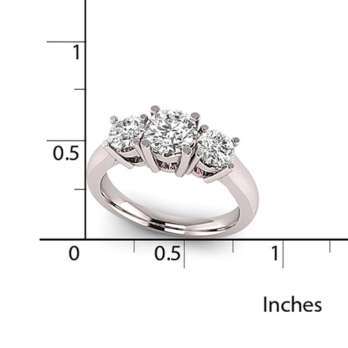 14K White Gold Three Stone Ring M363818