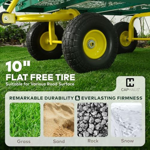 Metal Black Garden Cart with 10" Flat-Free Tires S781428