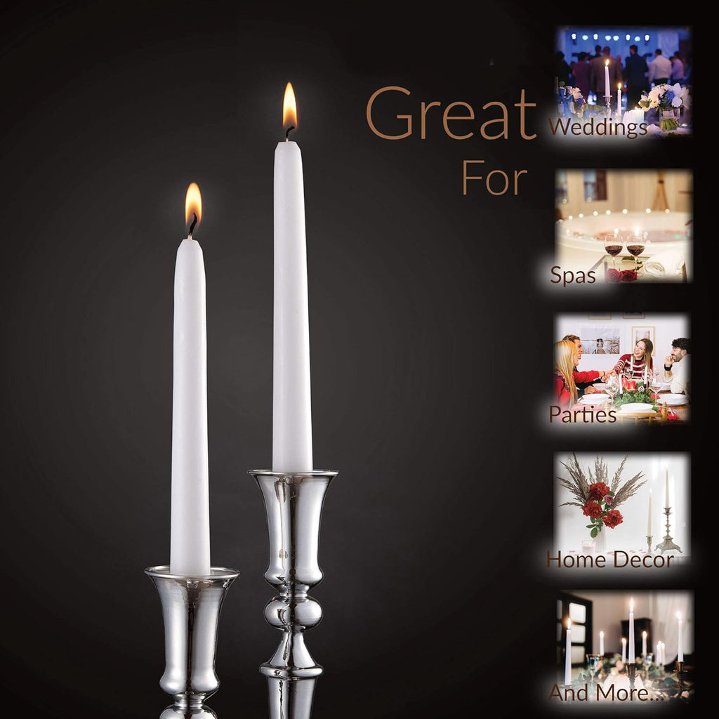 White 8 Hour Unscented Taper Candles Pack of 100 G469