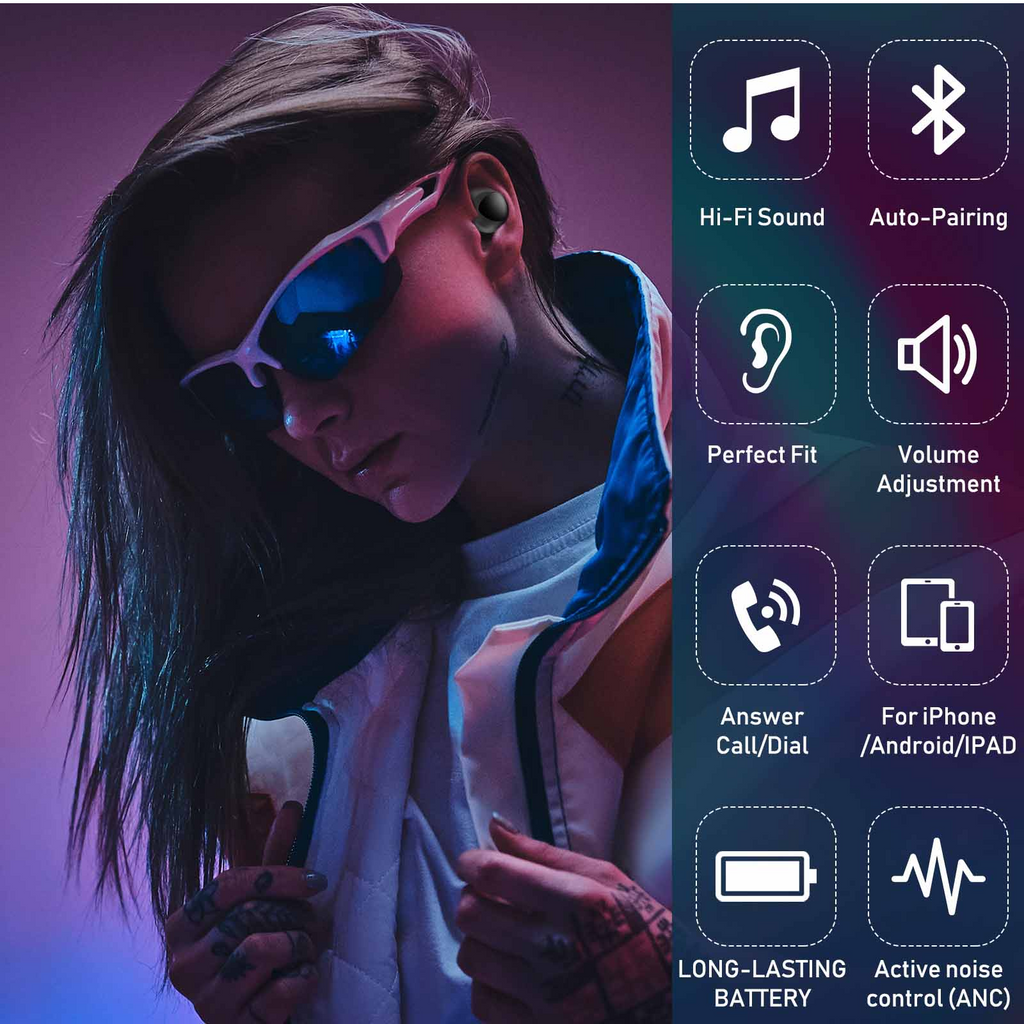Black True Wireless Earbuds with Active Noise Cancelling S569